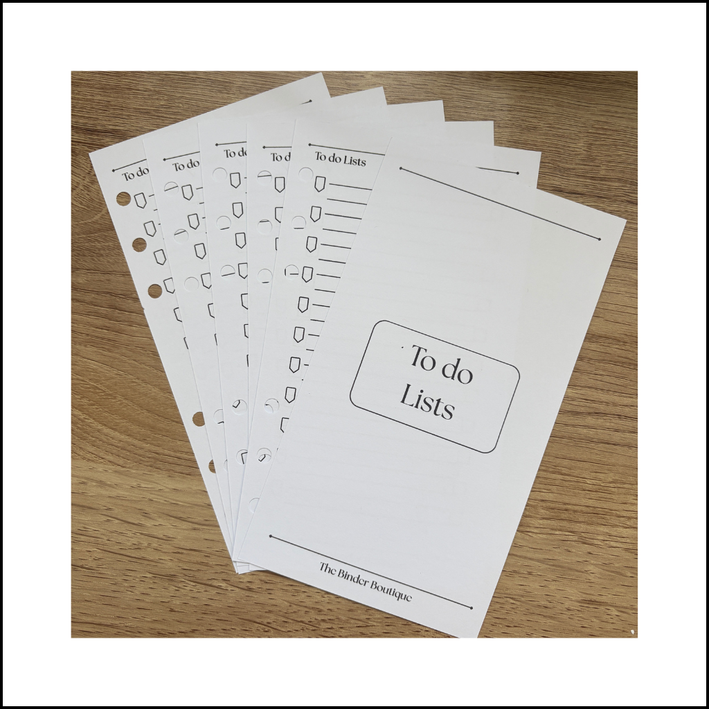 The Boutique Signature Collection - To Do List planner insert by The Binder Boutique