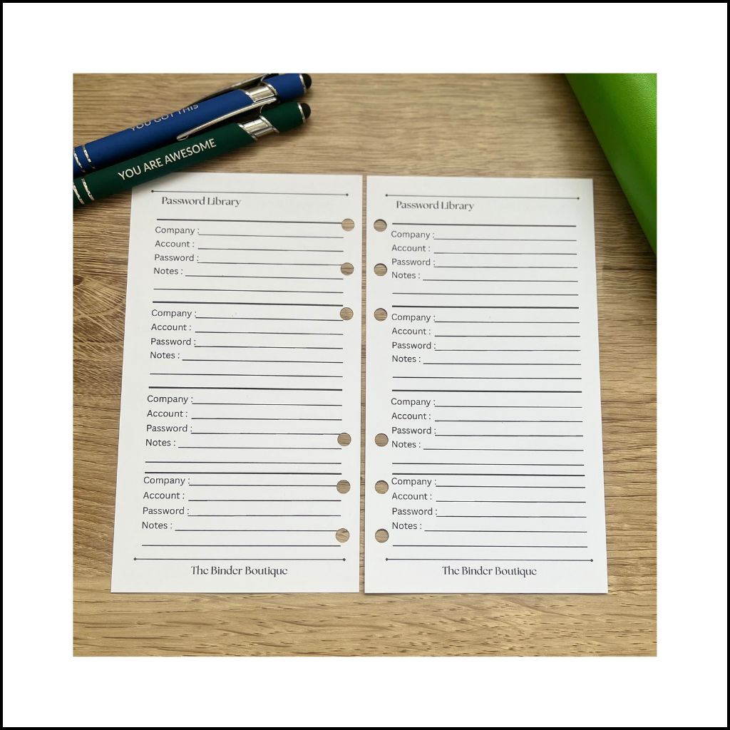 The Boutique Password Library - A6