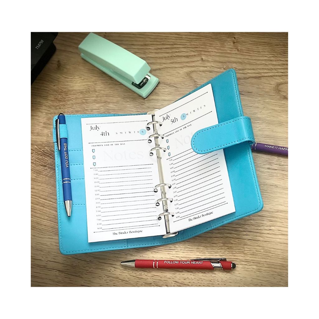 The Boutique Glacier Blue Binder - A6 Faux Leather