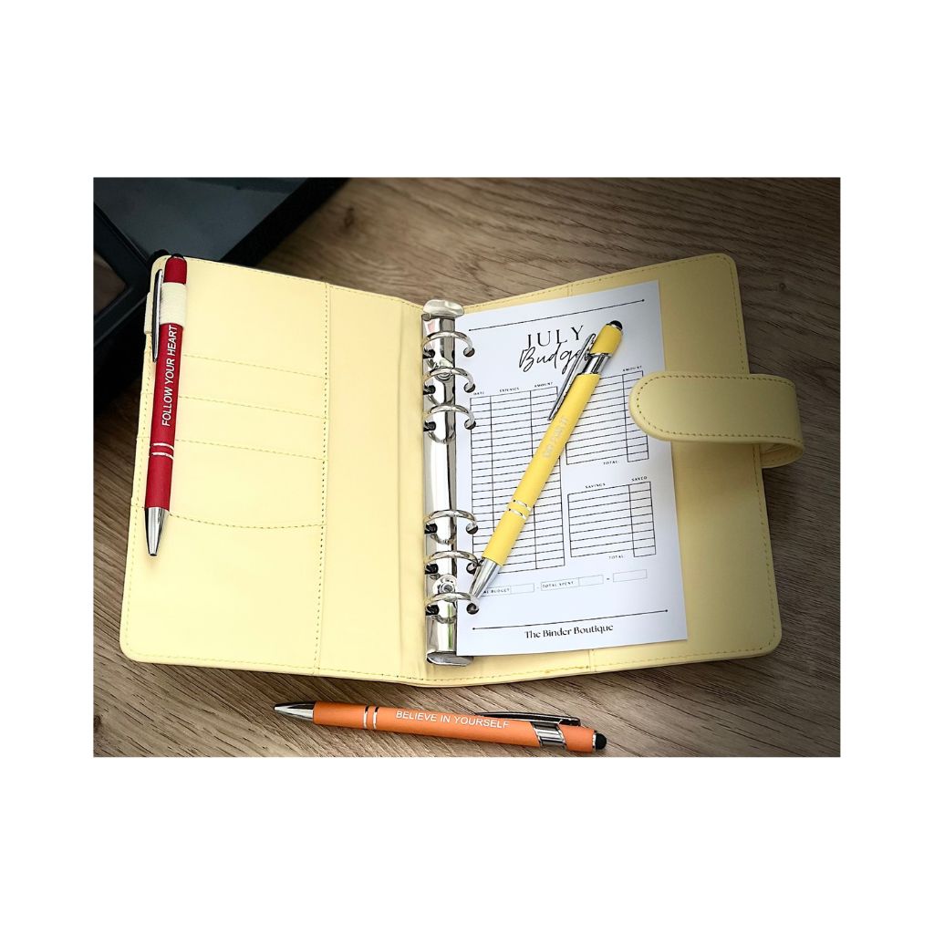 The Boutique Buttercup Yellow Binder - A6 Faux Leather