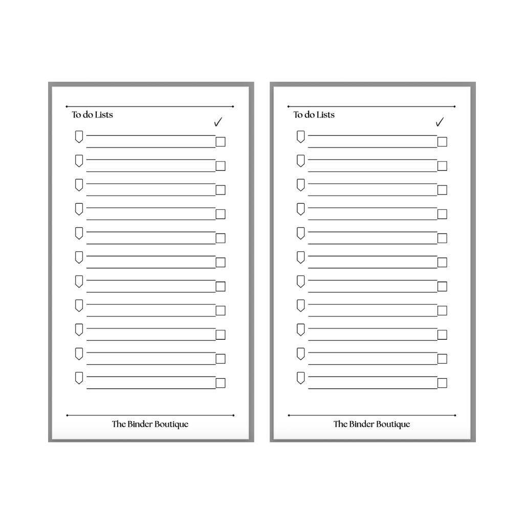 The Boutique Signature Collection - To Do List insert by The Binder Boutique