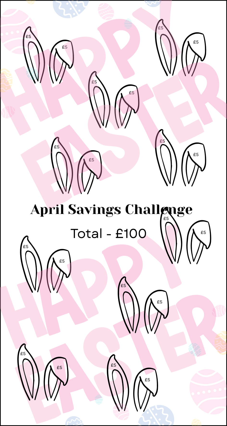 The Boutique April Savings Challenge Tracker
