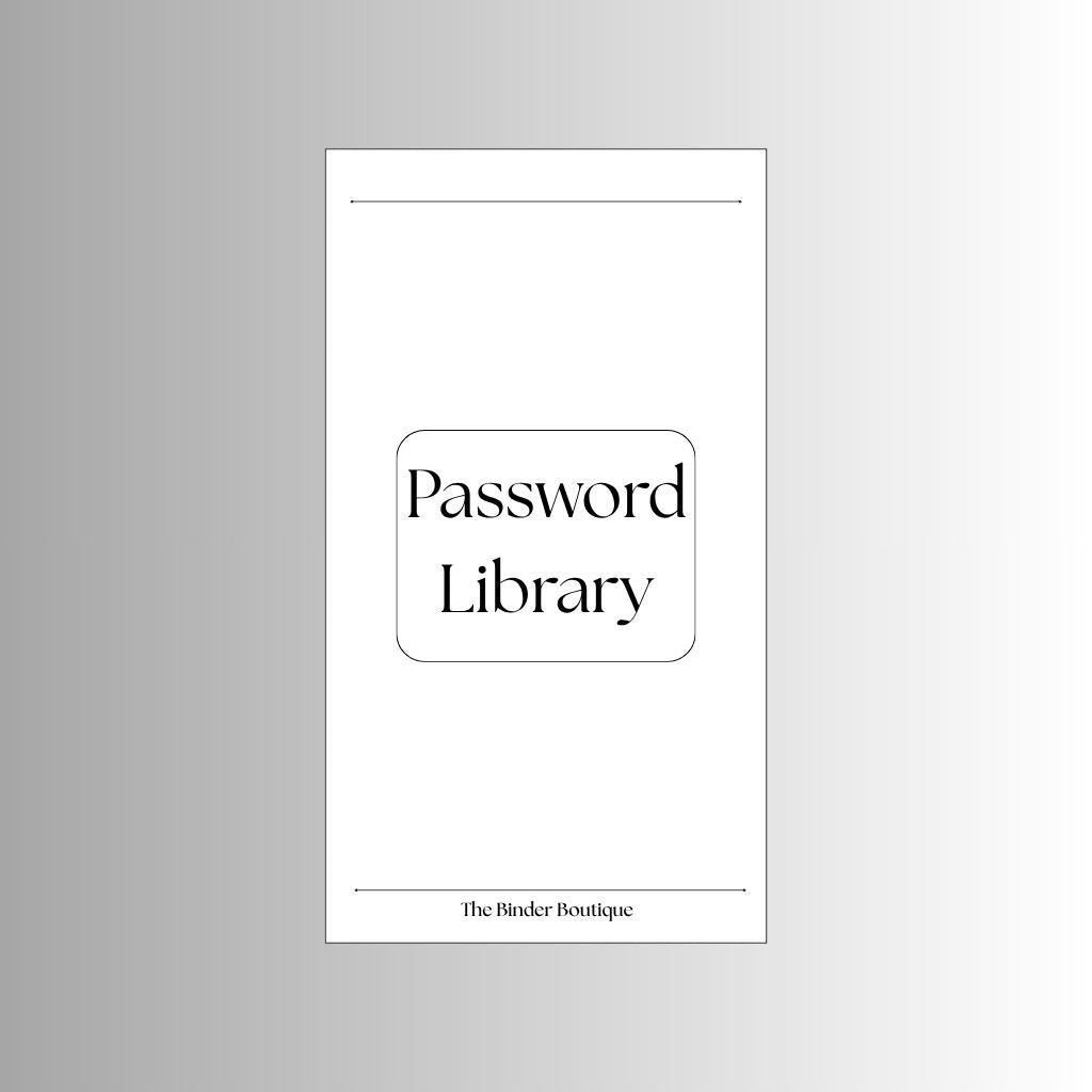 The Boutique Password Library - A6