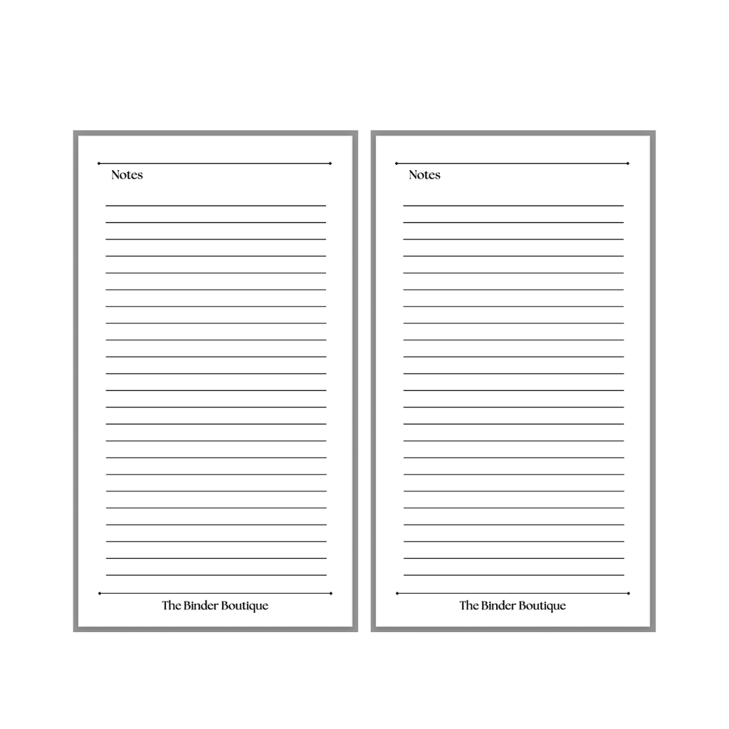 The Boutique Starter Collection - Notes insert by The Binder Boutique