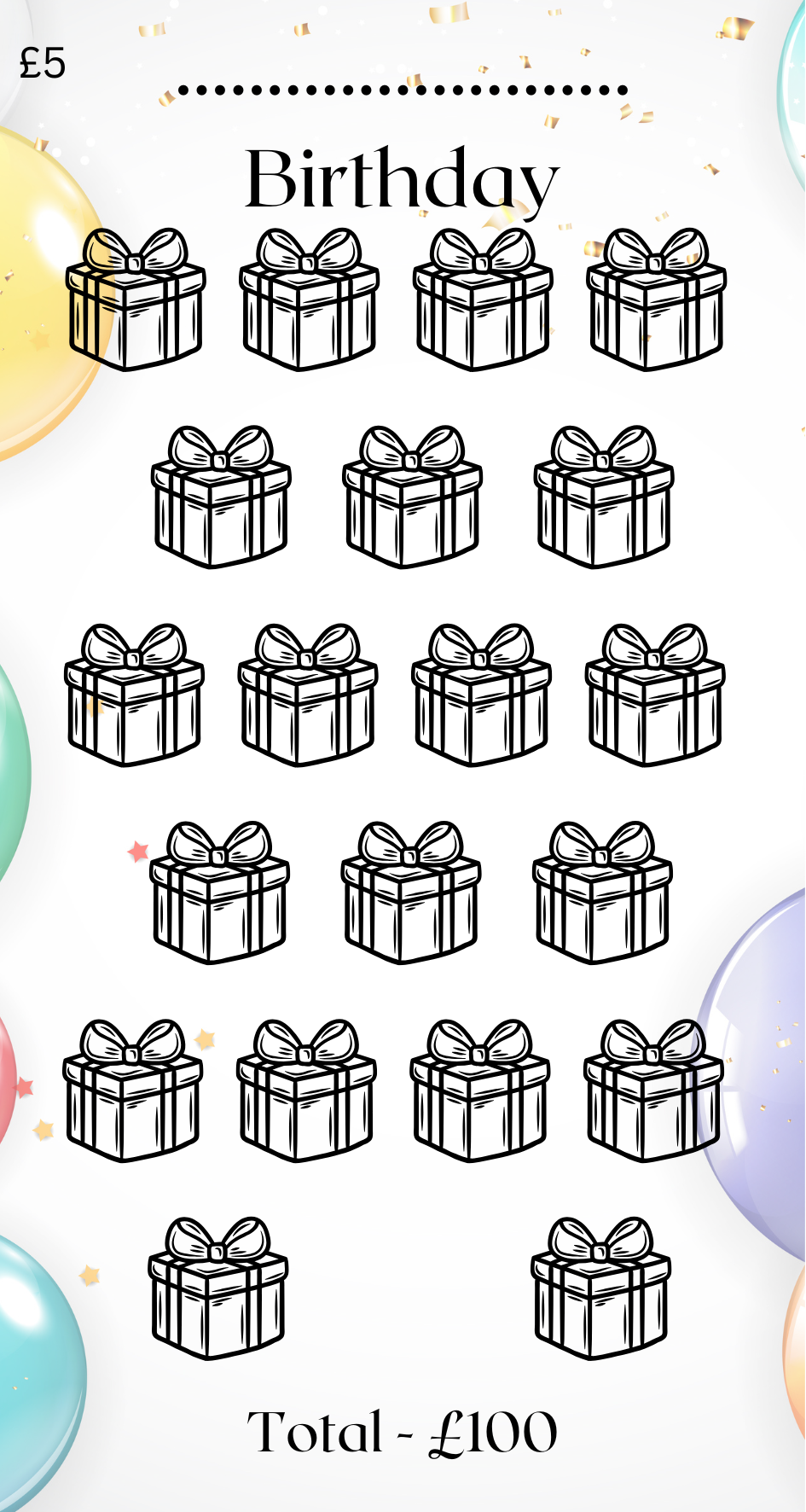 The Boutique Birthday Savings Tracker (with Name Space)