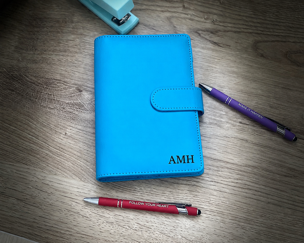 The Boutique Glacier Blue Binder - A6 Faux Leather