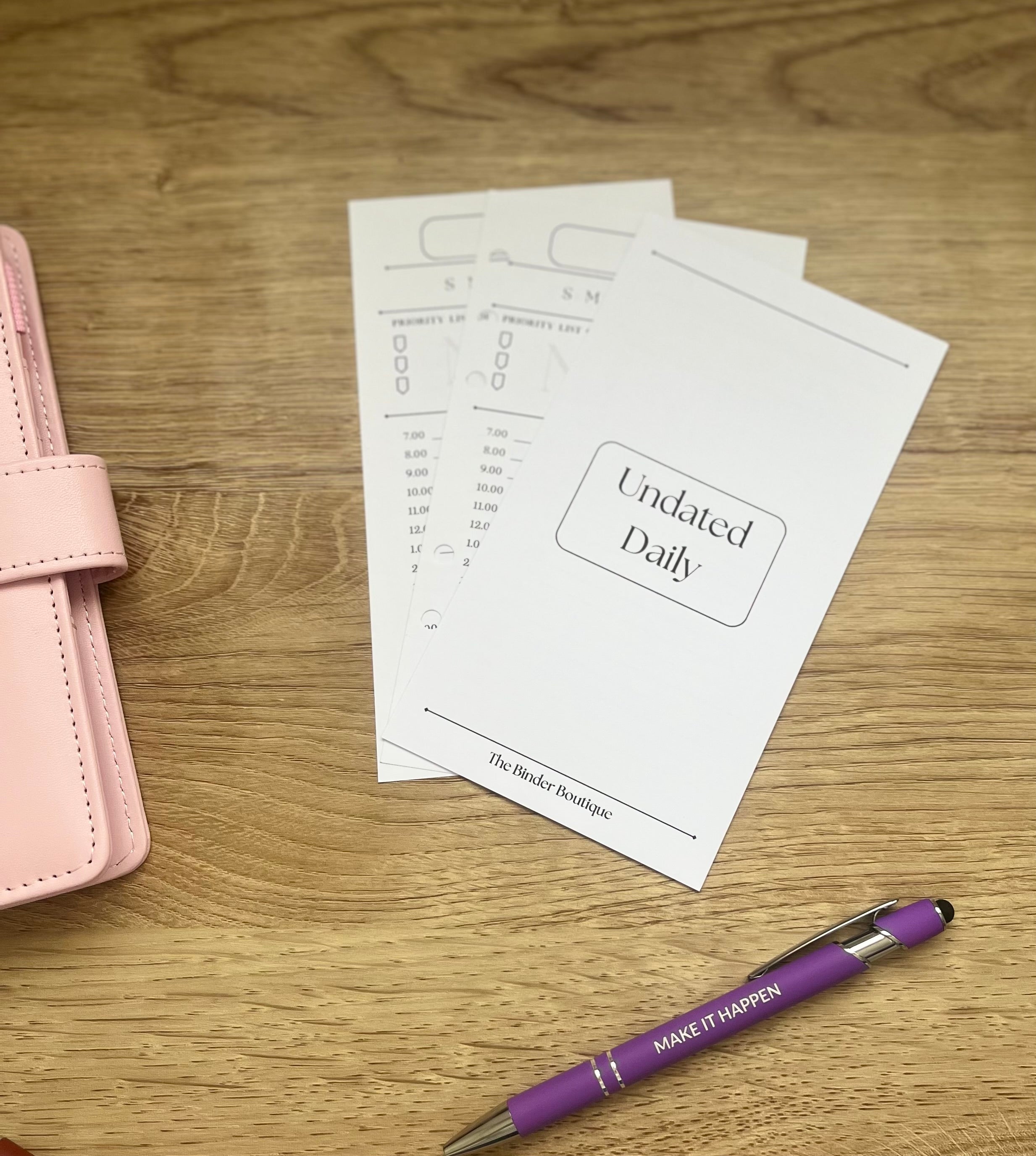 The Boutique Starter Collection  - Undated Daily planner insert cover by The Binder Boutique